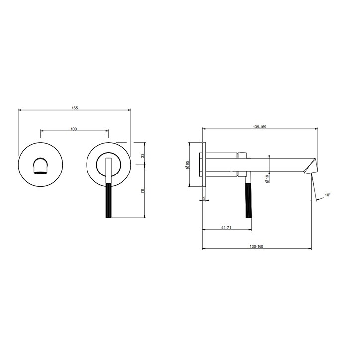Смеситель для раковины, встраиваемый, внешние части, Gessi Ingranaggio, black xl арт. 63581#299