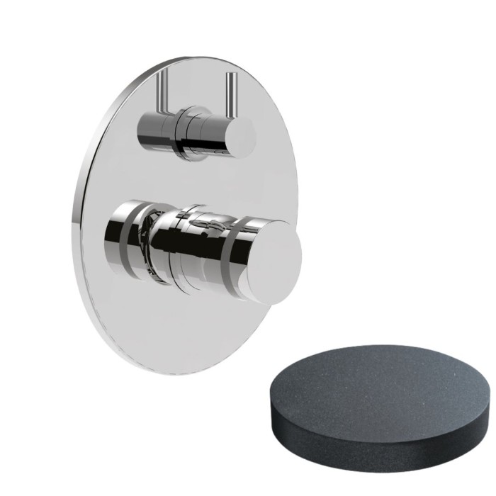 Встраиваемый смеситель для душа на 2 режима, поворотный переключатель, Giulini My ring, графит арт. MR0064-2GF