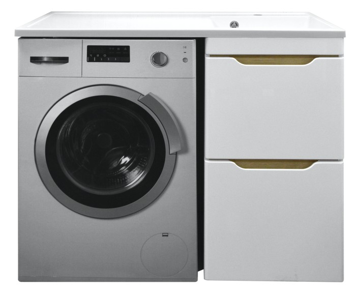 Тумба с раковиной 120 правая под стиральную машину, Azario Magenta - CS00079141