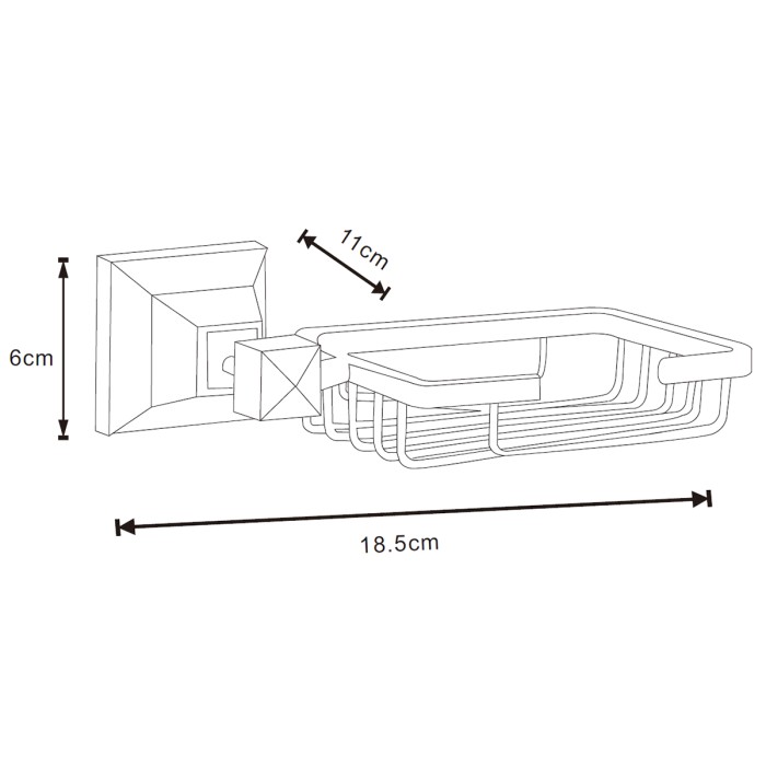 Мыльница решетка хром, Azario Altre - AZ-96009