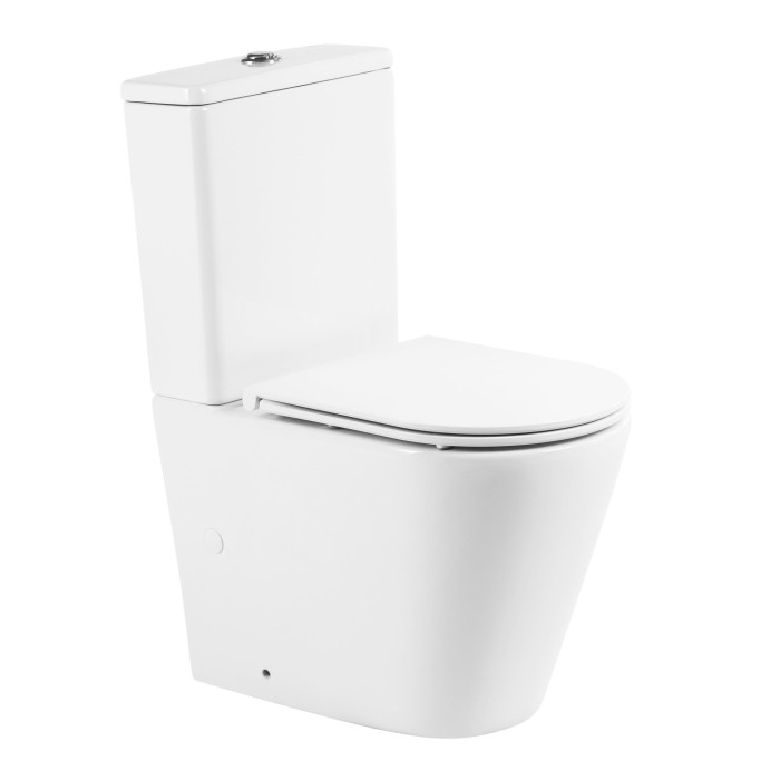 Унитаз-компакт безободковый, BelBagno, белый глянцевый, FLAY-R арт. BB2149CPR/BB870SC