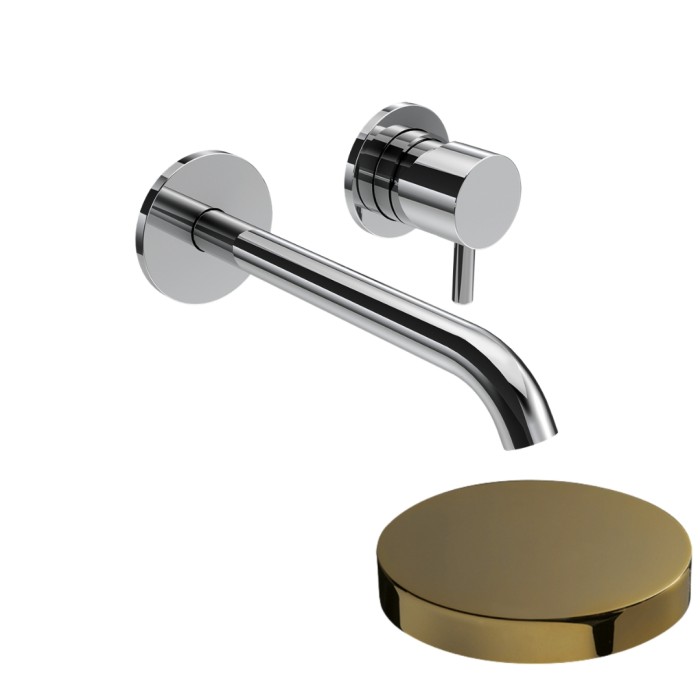 Внешняя часть смесителя встраиваемого для раковины XL, излив 18 см, без донного клапана, Giulini My future, золото арт. 5925-18EPO