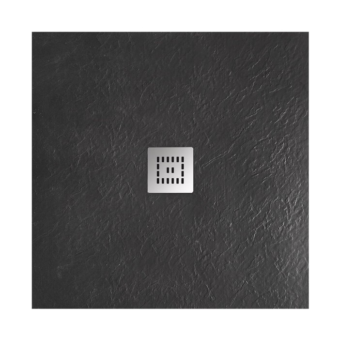Душевой поддон из искусственного мрамора 90x90x3,5 BelBagno, матовый чёрный, UNO арт. TRAY-MR-UNO-A-90-35-NERO-CR
