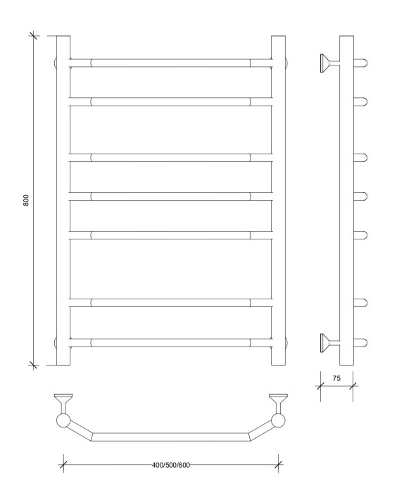 Полотенцесушитель водяной 80x40 Агата 2 (хром) Secado арт. 4603777444242