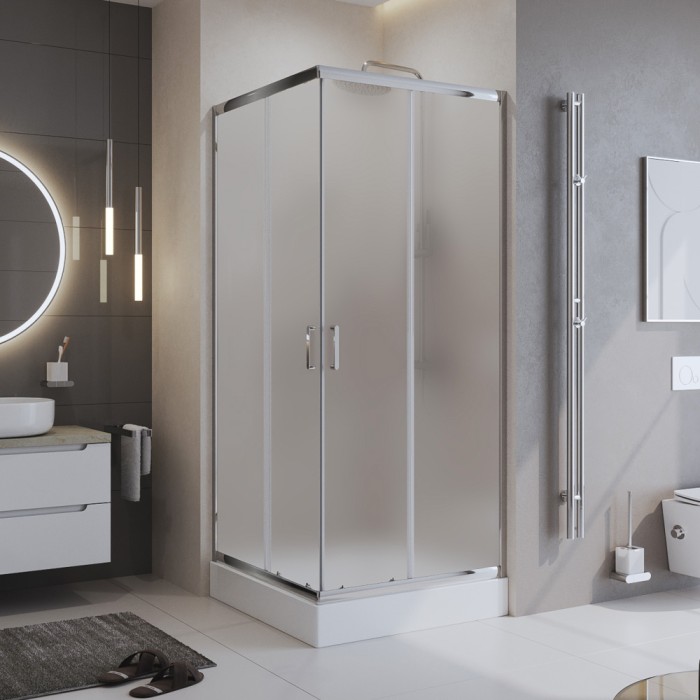 Душевой уголок 95x195 BelBagno, глянцевый хром, Uno-195 арт. UNO-195-A-2-95-P-Cr