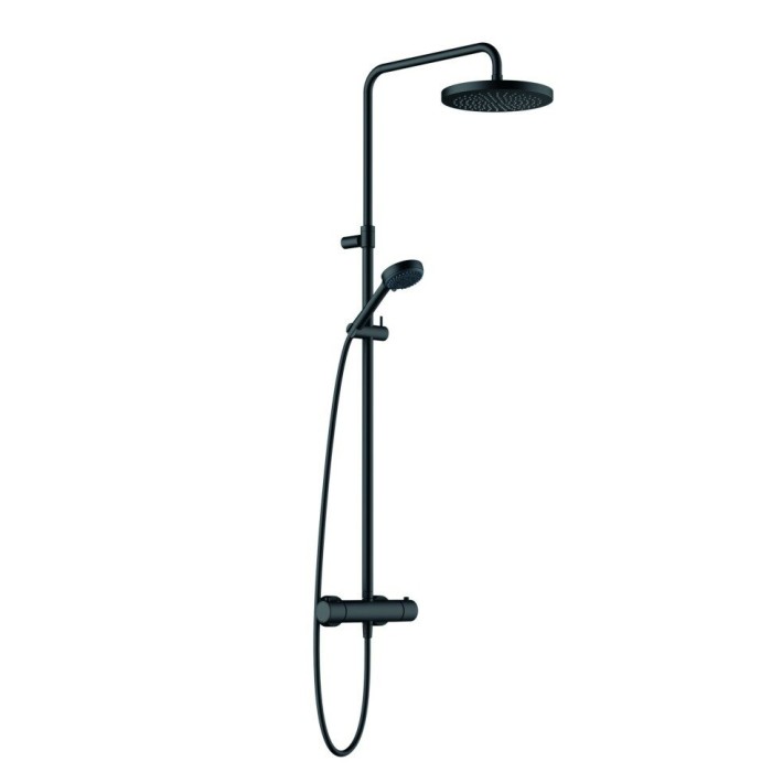 Душевая стойка Kludi Logo Dual Shower System с термостатом, черная матовая арт. 6808239-00