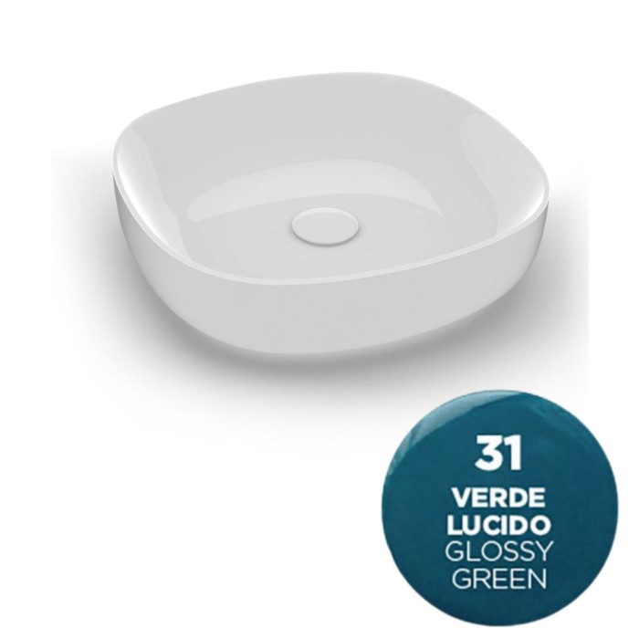 Накладная раковина, 45х45хh14 см, Olympia ceramica Metamorfosi, зеленый глянцевый арт. MET42O4031