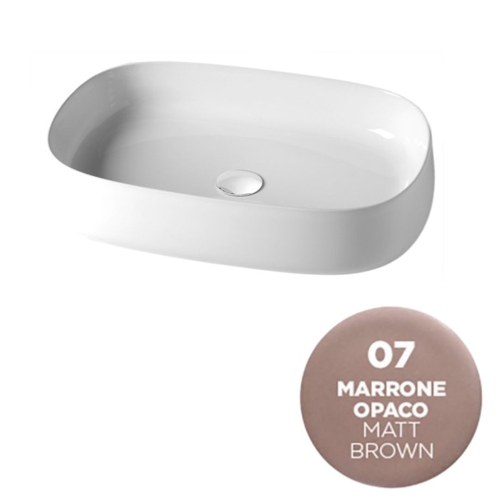 Накладная раковина, 62x42xh13 см, Olympia ceramica Paddle, бежевый матовый арт. PAD4B60007