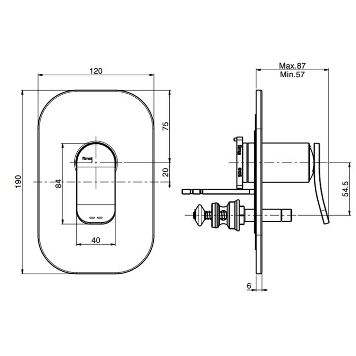 Fima Carlo Frattini Смеситель для душа, встраиваемый, с переключателем на 2 выхода, Flo, F3809X2OR цвет: золото