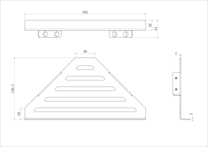 Полка для ванной угловая, Wonzon & Woghand, WW-6132-BGM цвет: графит