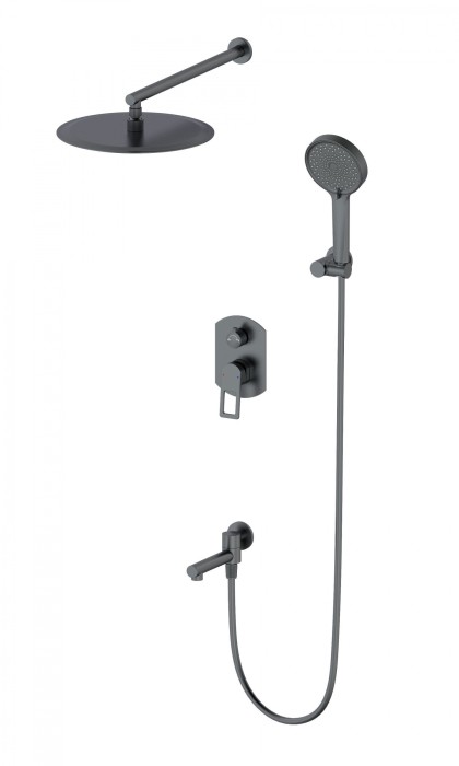 Душевая система встраиваемая, Wonzon &amp; Woghand Frame, WW-88939010-BGM цвет: графит