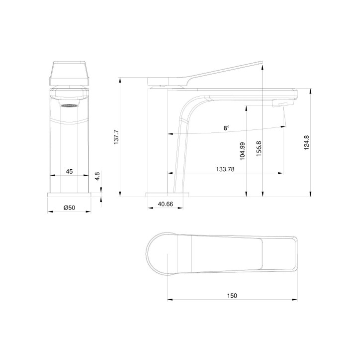Смеситель для раковины, Wonzon & Woghand, WW-XH-012-BG цвет: золото