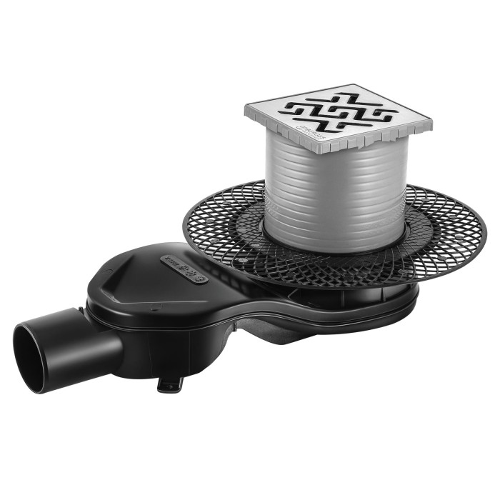 Душевой трап BERGES PLATZ Antik 100х100, матовый хром, S-сифон D50 H60, арт.090160