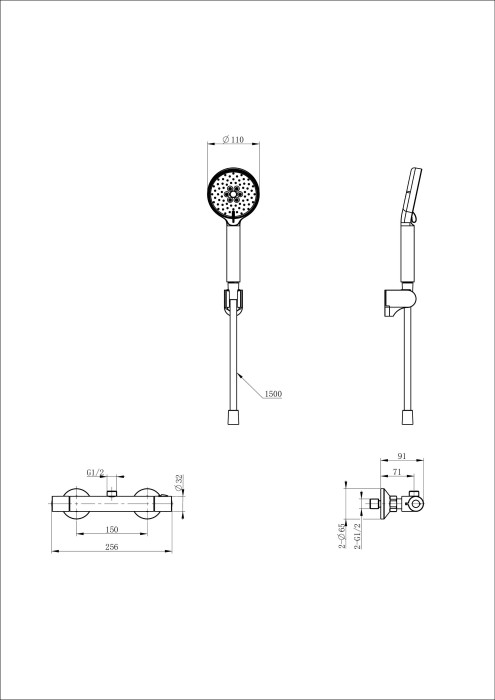 Смеситель для душа с термостатом, Wonzon & Woghand Inn, WW-B1005-A-MB цвет: черный