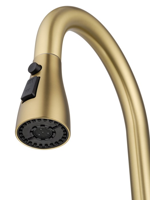 Смеситель для кухни с выдвижным изливом, Wonzon & Woghand, WW-121E201B-BG цвет: золото