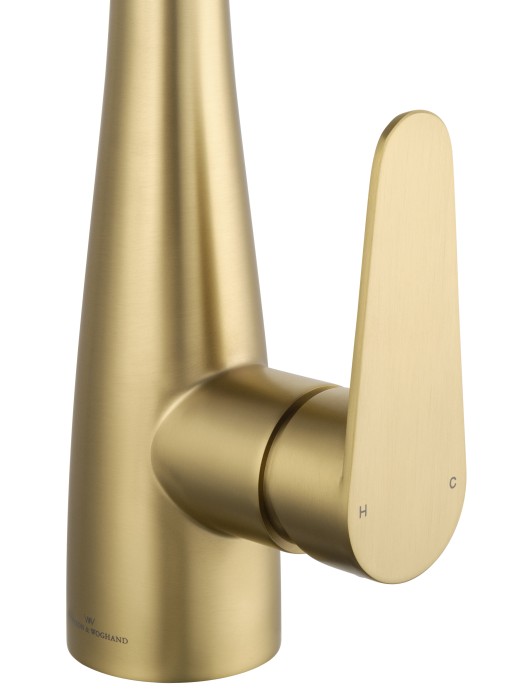 Смеситель для кухни с выдвижным изливом, Wonzon & Woghand, WW-121E201B-BG цвет: золото