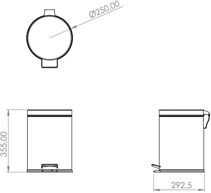 Ведро для мусора с педалью 12л, BERGES арт. 123004