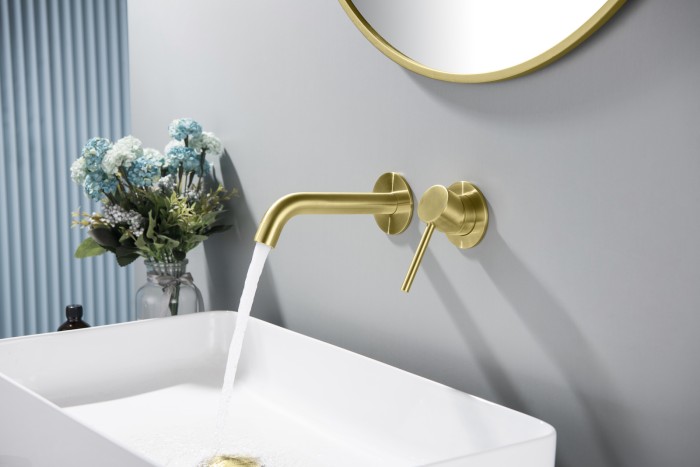 Смеситель для раковины Timo Saona встраиваемый, золото матовое арт. 2372/17SM