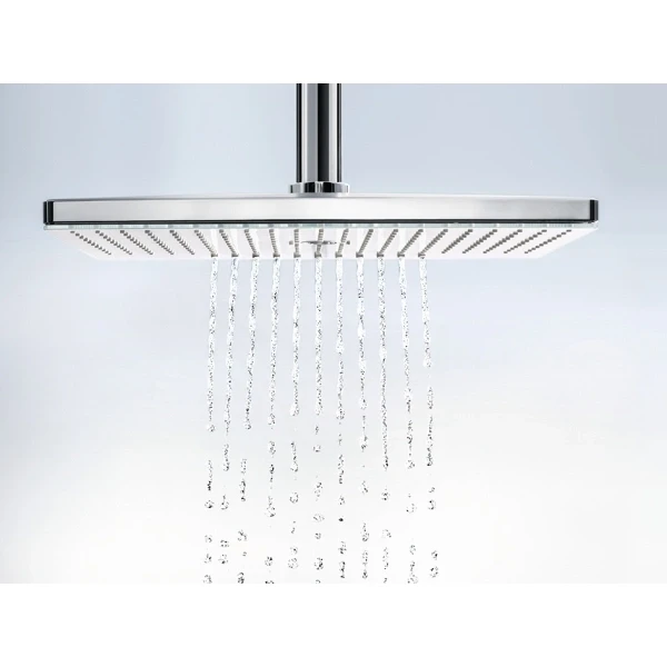 Верхний душ с потолочным кронштейном скрытого монтажа Rainmaker Select Hansgrohe, белый, хром арт. 24014400