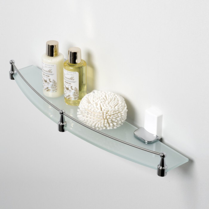 Полка стеклянная с бортиком WasserKRAFT Leine K-5000 WHITE арт. K-5044W