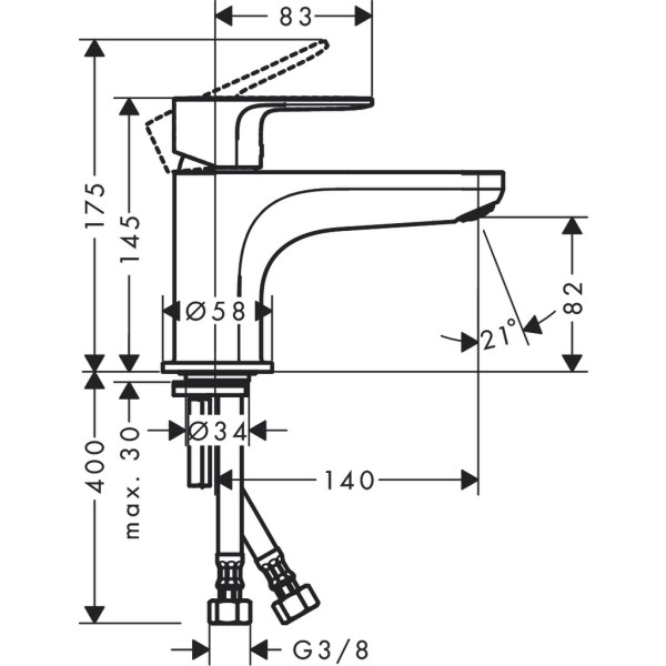 Смеситель для ванны Monotrou, 2 режима расхода воды, Hansgrohe Rebris E, хром арт. 72435000