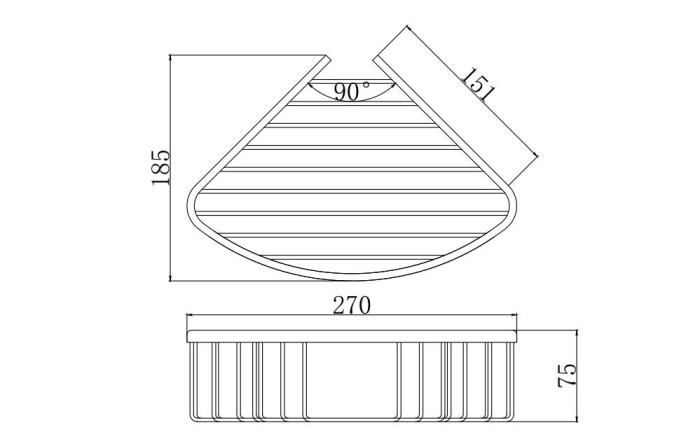 Угловая полка, Aquatek Вега, хром арт. AQ4006CR
