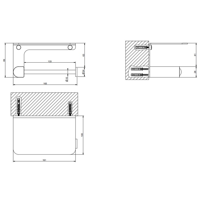 Держатель туалетной бумаги с крышкой, подвесной, Gessi Rilievo, хром арт. 59449#031
