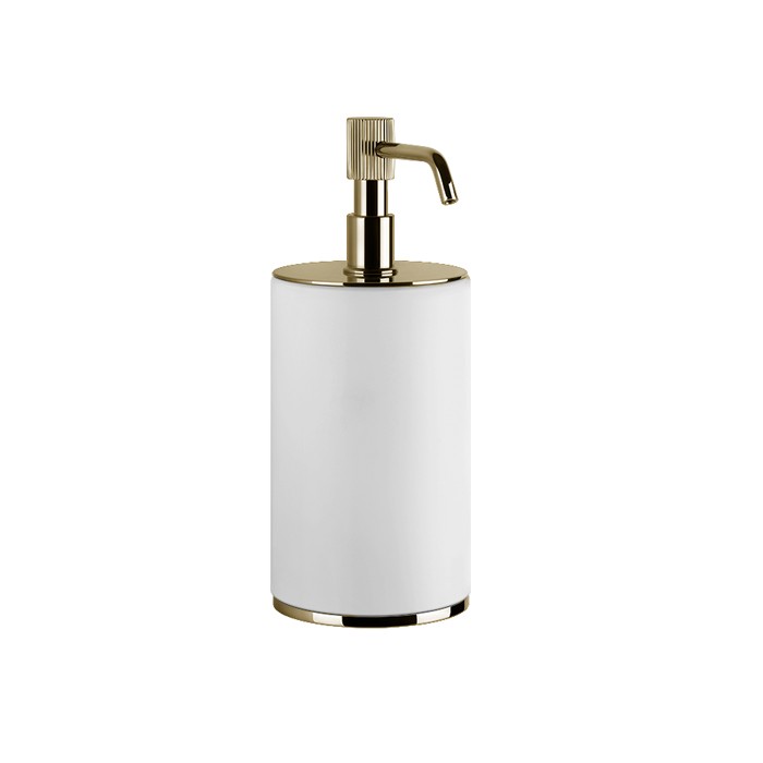 Дозатор для жидкого мыла настольный, Gessi Venti20, белый, фурнитура brass pvd арт. 65437#710
