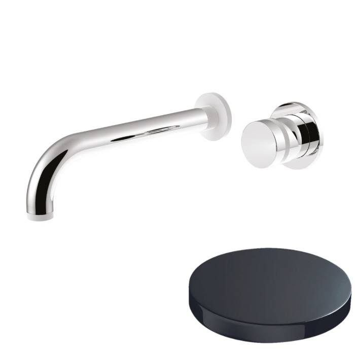 Смеситель встраиваемый для раковины, однорычажный, без донного клапана, Giulini My ring, хром черный глянц арт. MR0026CRN