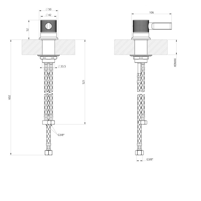 Рычаг удаленного управления, Gessi Inciso, black xl арт. 58200#299