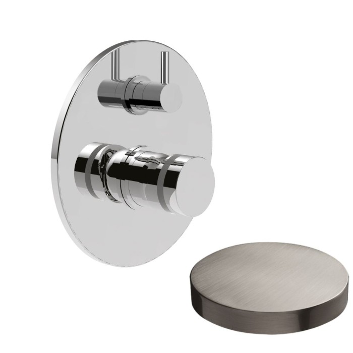 Встраиваемый смеситель для душа на 2 режима, поворотный переключатель, Giulini My ring, никель матовый арт. MR0064-2NKO