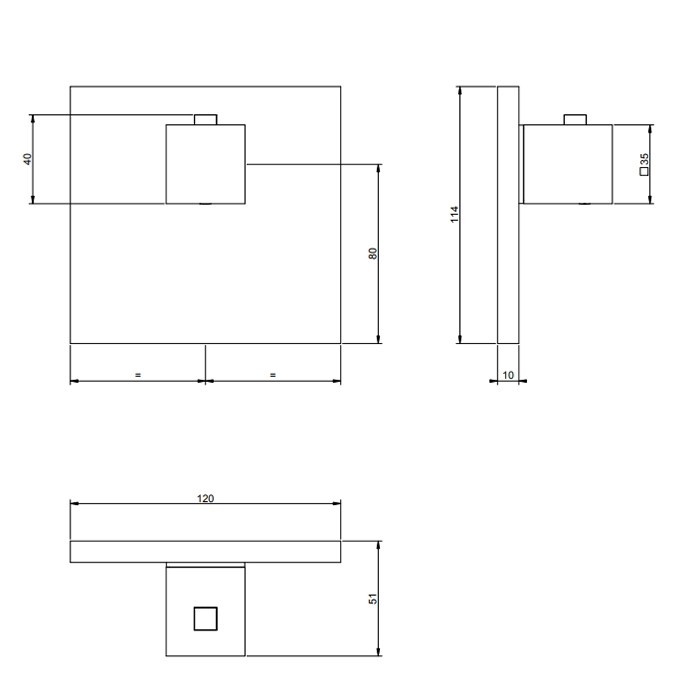 Смеситель для душа, встраиваемый, термостатический, с 1 выходом, (внешние части), Gessi Rettangolo, copper pvd арт. 43252#030