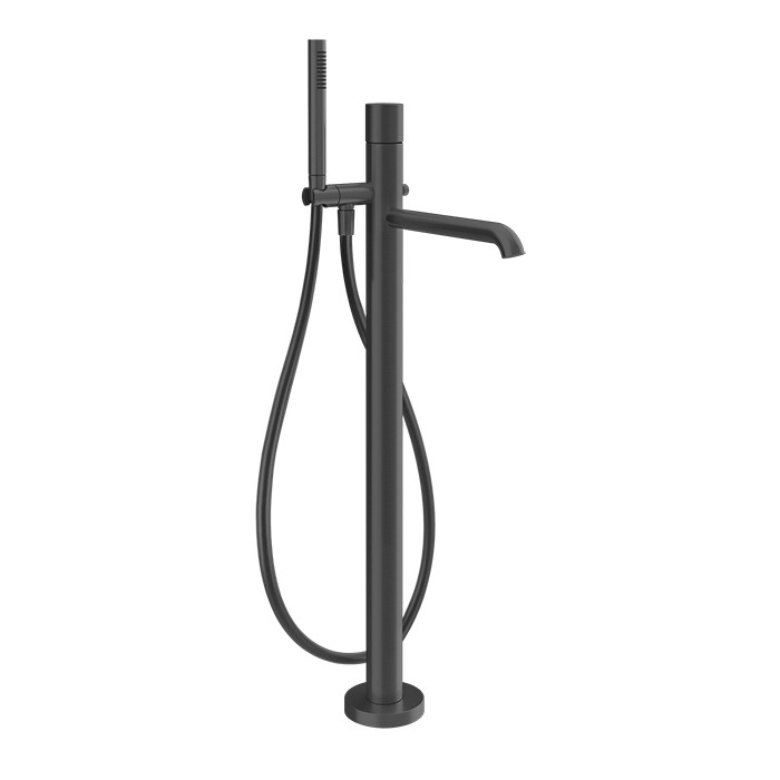 Смеситель для ванны, напольный, с ручным душем, Gessi Habito Unito, black metal pvd арт. 70028#706
