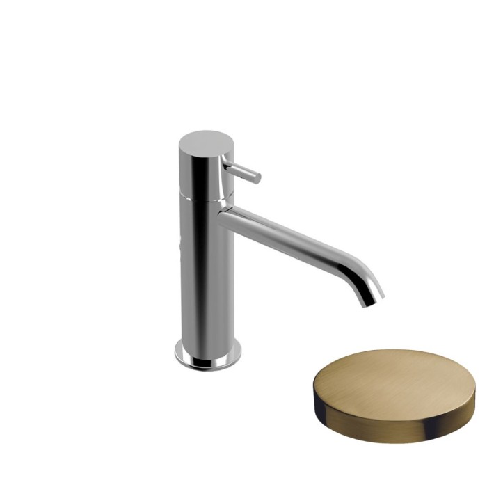 Смеситель для раковины однорычажный, без донного клапана, Giulini My future, золото брашированное арт. 5905/SCOSP