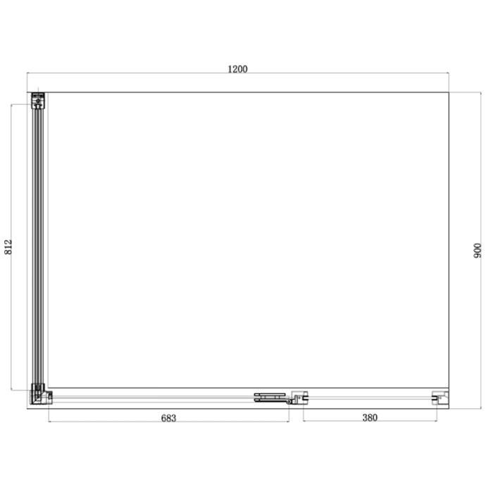 Душевое ограждение 900х1200х2000 L, без поддона, прозрачное стекло 8 мм с узором, цвет профиля золото  Ontario, Azario арт. AZ-NBB1231-L 900 GOLD