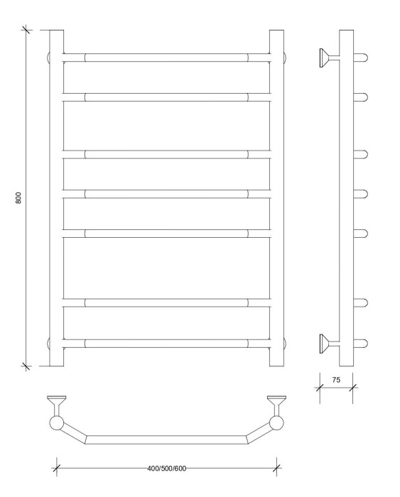 Полотенцесушитель водяной 80x50 Агата 2 (хром) Secado арт. 4603759402321