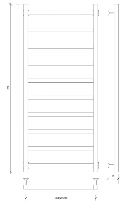 Полотенцесушитель водяной 120x60 Корато 1 (хром) Secado арт. 4603777479381