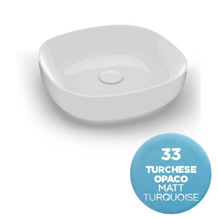 Накладная раковина, 45х45хh14 см, Olympia ceramica Metamorfosi, голубой матовый арт. MET42O4033