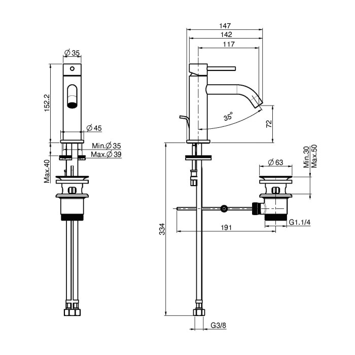 Fima Carlo Frattini Смеситель для раковины, 1отв., Spillo Up, F3031XSOR цвет: золото