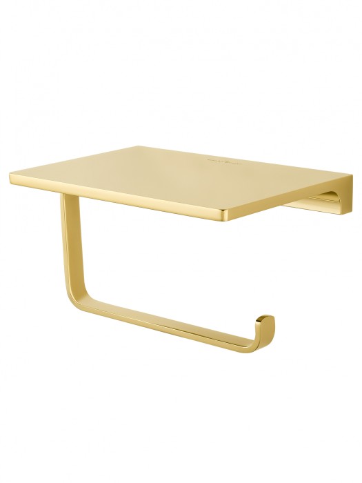 Держатель для туалетной бумаги с полкой, Wonzon &amp; Woghand Eclipse, WW-9126-LG цвет: золото