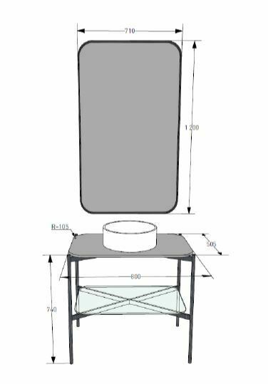 Консоль со столешницей grazia 800, металл, черная, Salini арт. 27G108