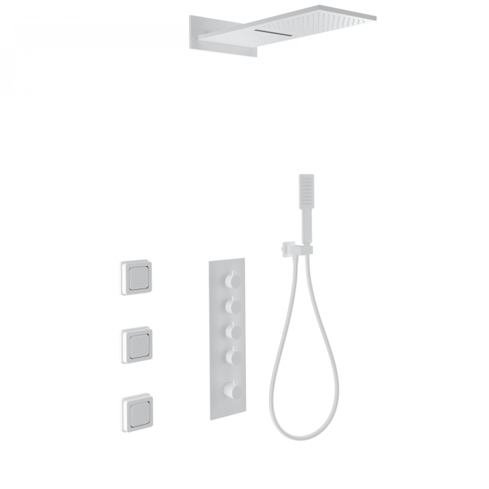 Душевая система с термостатом встраиваемая, Wonzon &amp; Woghand, WW-D4100-MW цвет: белый