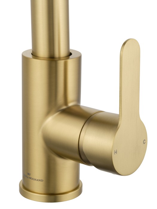 Смеситель для кухни с выдвижным изливом, Wonzon & Woghand, WW-121E201L-BG цвет: золото