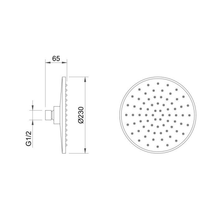 Верхний душ BERGES Nardis, черный арт. 072004