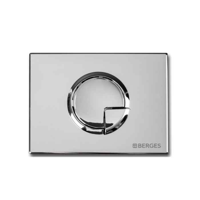 Инсталляция для скрытого монтажа унитаза, клавиша смыва R3 хром глянец, BERGES Novum арт. 040223