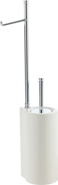 Стойка h62 см: бумагодержатель/белый керамический ёрш STIL HAUS Hashi, 972(23) цвет: чёрный матовый