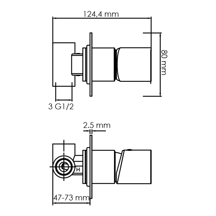 Смеситель для душа Elbe 7400 WasserKRAFT арт. 7452