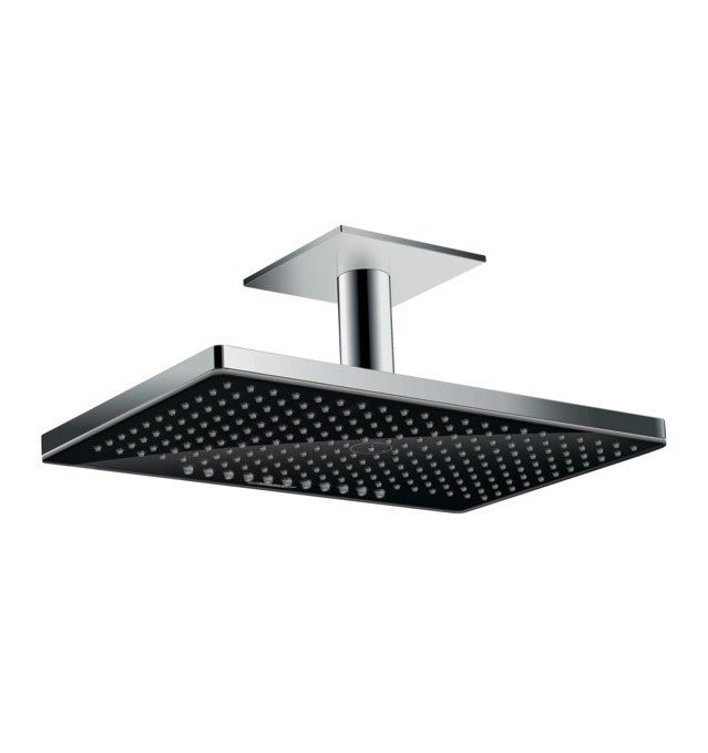 Верхний душ с потолочным кронштейном скрытого монтажа Rainmaker Select Hansgrohe, черный, хром арт. 24004600