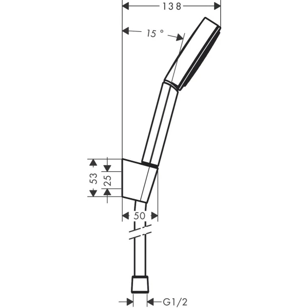 Душевой набор 105 с держателем и шлангом 125см Pulsify S Hansgrohe, белый арт. 24301700