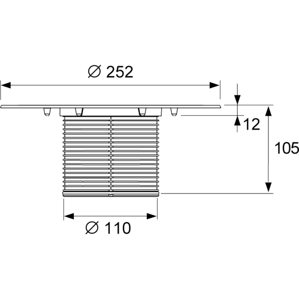 Удлинитель с фланцем, без решетки, drainpoint s TECE арт. 3660005